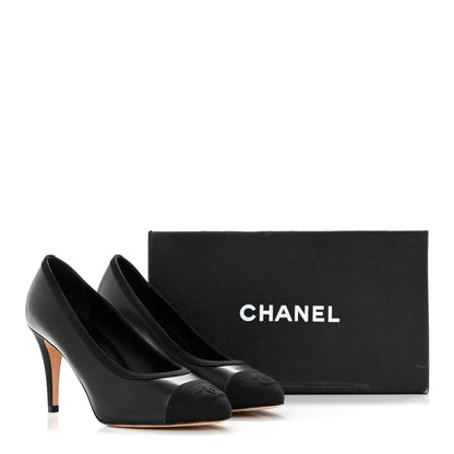 Chanel Lambskin Grosgrain Cap Toe CC Pumps 35.5 Black 9 of 9