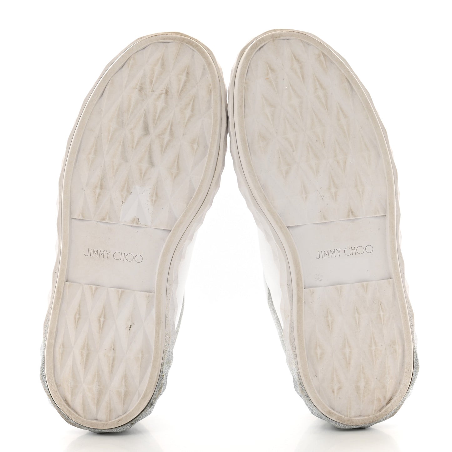 Nappa Diamond Maxi Platform Sneakers 38.5 White Silver
