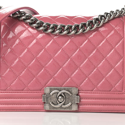 Chanel Patent Calfskin Quilted Medium Boy Flap Light Pink 8 of 18
