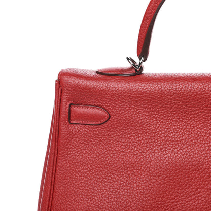 Hermes Taurillon Clemence Retourne Kelly 35 Rouge Casaque 31 of 34