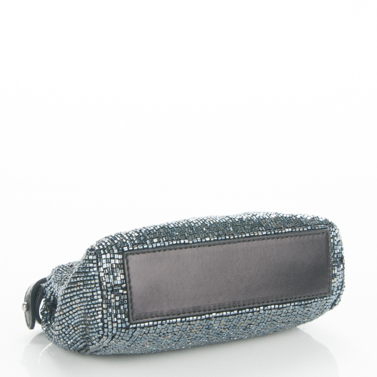 Fendi Laminated Goatskin Beaded Micro Peekaboo Iconic Satchel Canna di Fucile Black 4 of 7