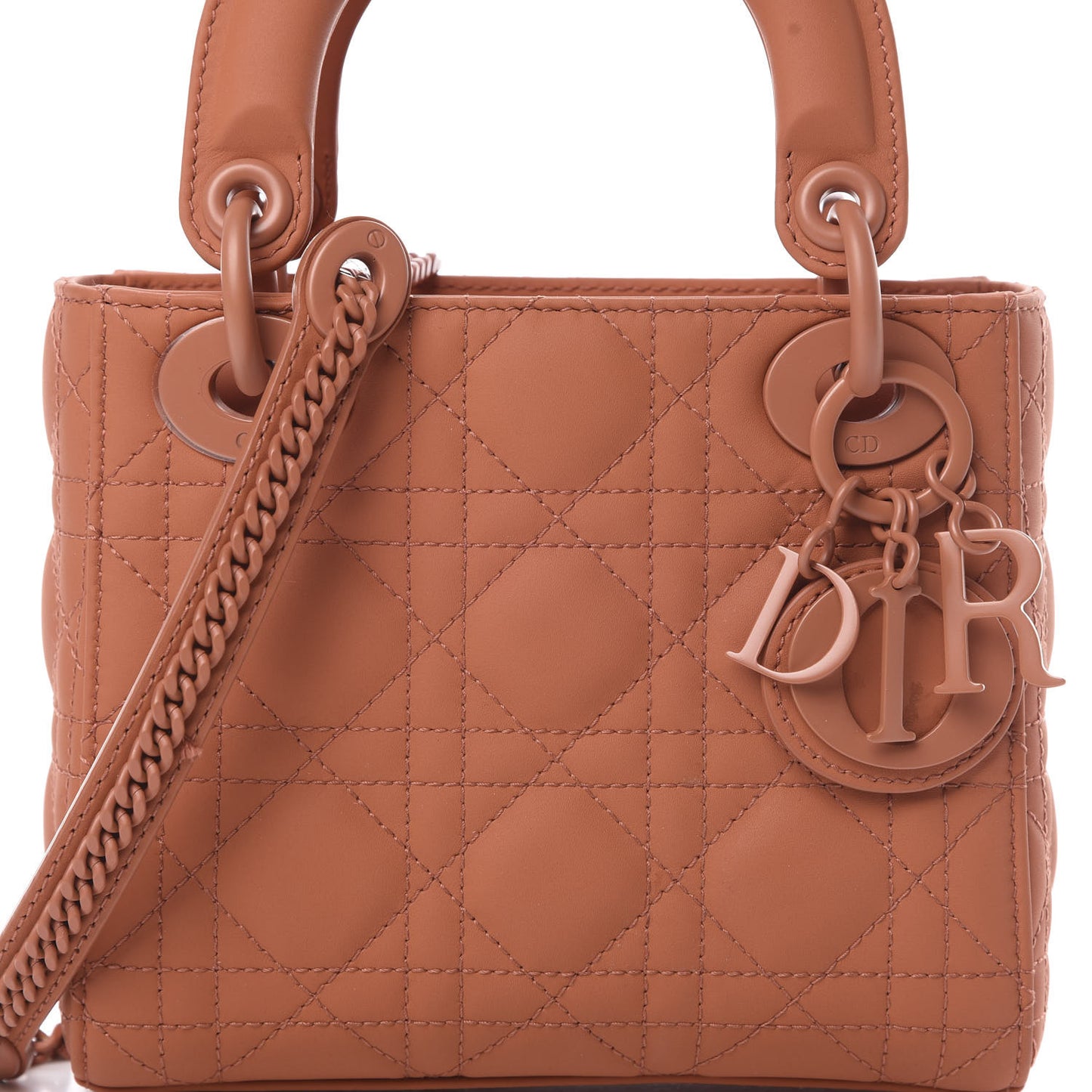 Ultra Matte Calfskin Cannage Mini Lady Dior Orange