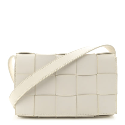 Bottega Veneta Lambskin Maxi Intrecciato Cassette Crossbody Bag White 1 of 11