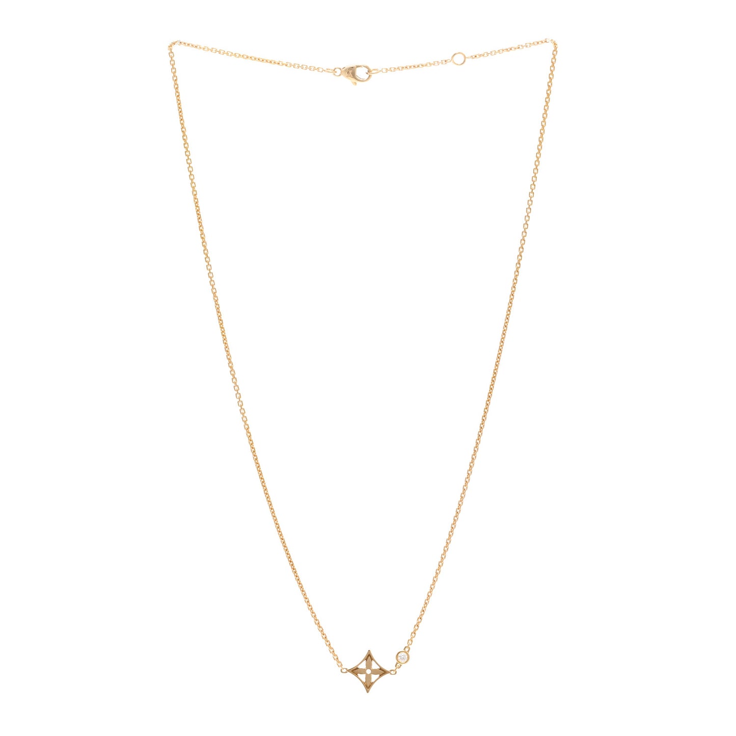 18K Yellow Gold Diamond Idylle Blossom Pendant Necklace