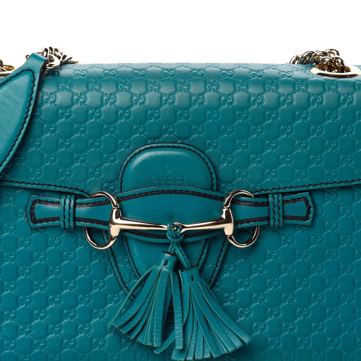 Soft Microguccissima Medium Emily Chain Shoulder Bag Deep Cobalt