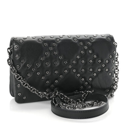 Christian Dior Calfskin Star Motif Macrocannage Mini Caro Bag Black 2 of 6