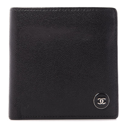 Chanel Caviar CC Button Bi-Fold Wallet Black 1 of 9