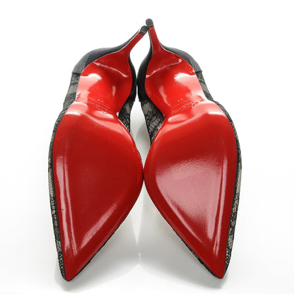 Christian Louboutin Lace Pigalace 100 Pumps 39 Black 5 of 7