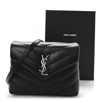 Saint Laurent Calfskin Y Quilted Monogram Toy Loulou Crossbody Bag Black 11 of 11