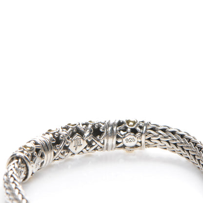 John Hardy Sterling Silver 18K Yellow Gold Jaisalmer Wheat Chain Dot Bracelet 5 of 6