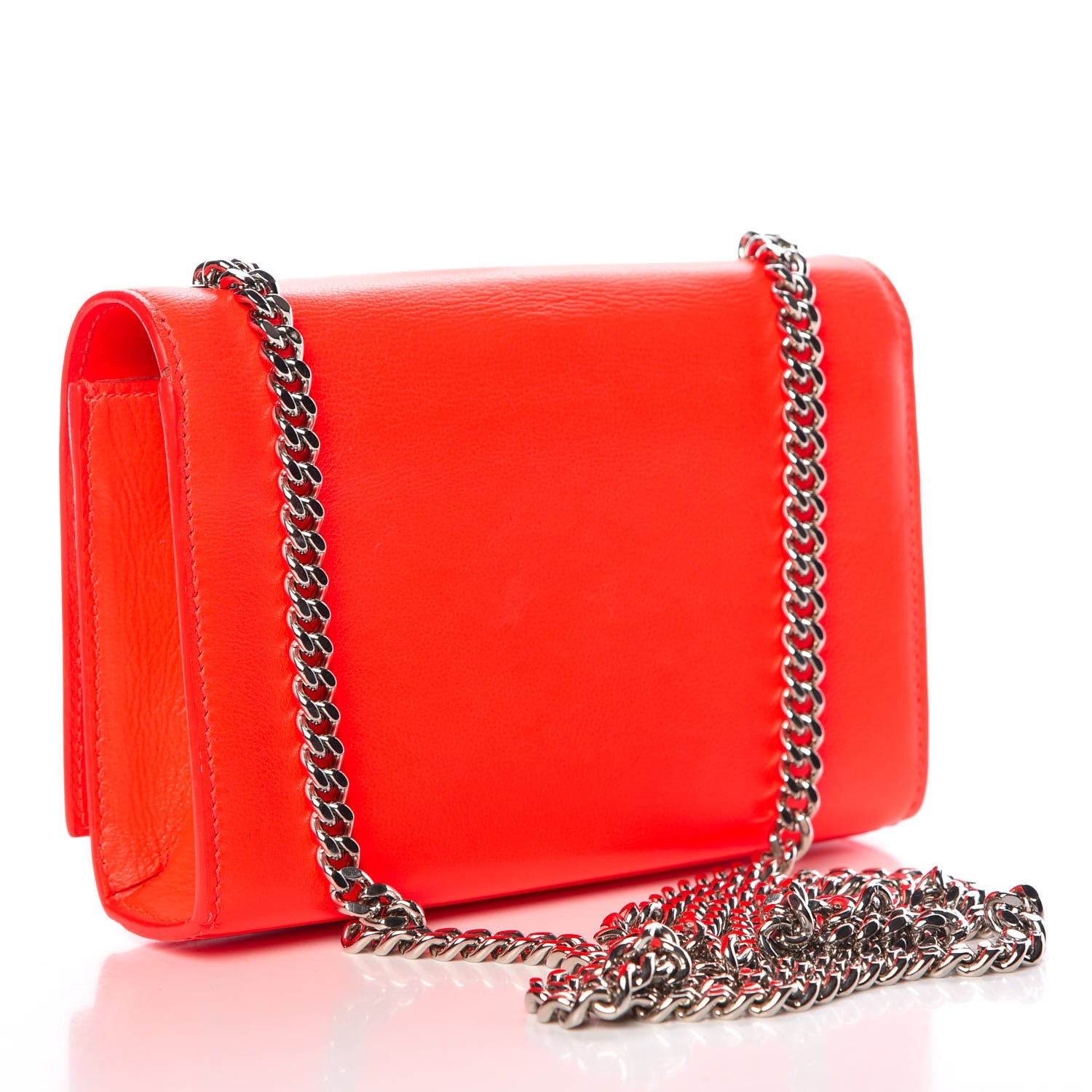 Saint Laurent Smooth Calfskin Monogram Small Kate Satchel Neon Orange 3 of 15