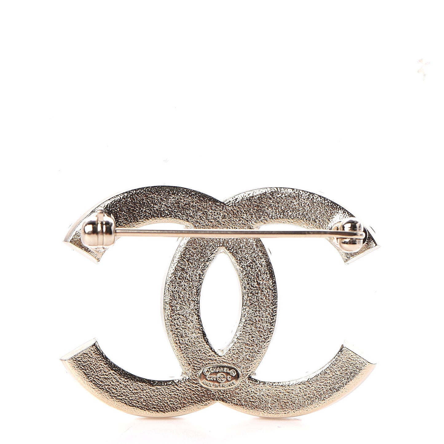 Crystal CC Brooch Light Gold