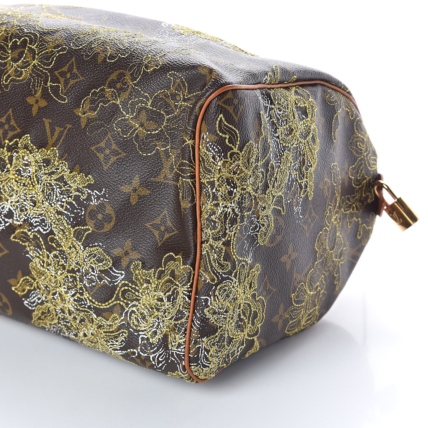 Louis Vuitton Monogram Dentelle Speedy 30 Gold 9 of 9