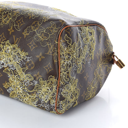 Louis Vuitton Monogram Dentelle Speedy 30 Gold 9 of 9