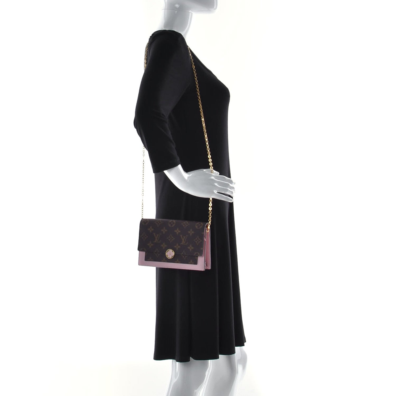 Louis Vuitton Monogram Flore Chain Wallet Rose Ballerine 2 of 9