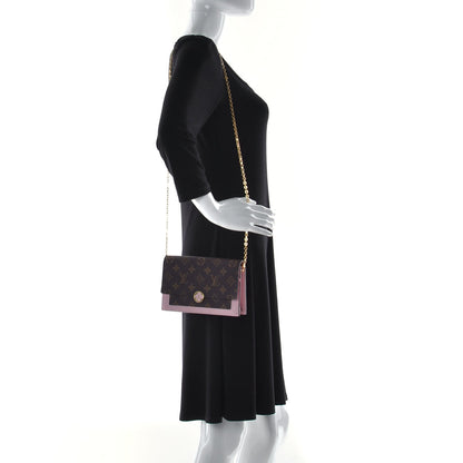 Louis Vuitton Monogram Flore Chain Wallet Rose Ballerine 2 of 9