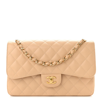 Chanel Caviar Quilted Jumbo Double Flap Beige Clair 1 of 10