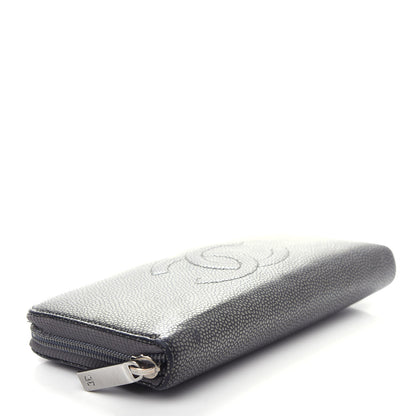 Chanel Metallic Calfskin Large Timeless CC Zip Around Wallet Argent Fonce 4 of 11