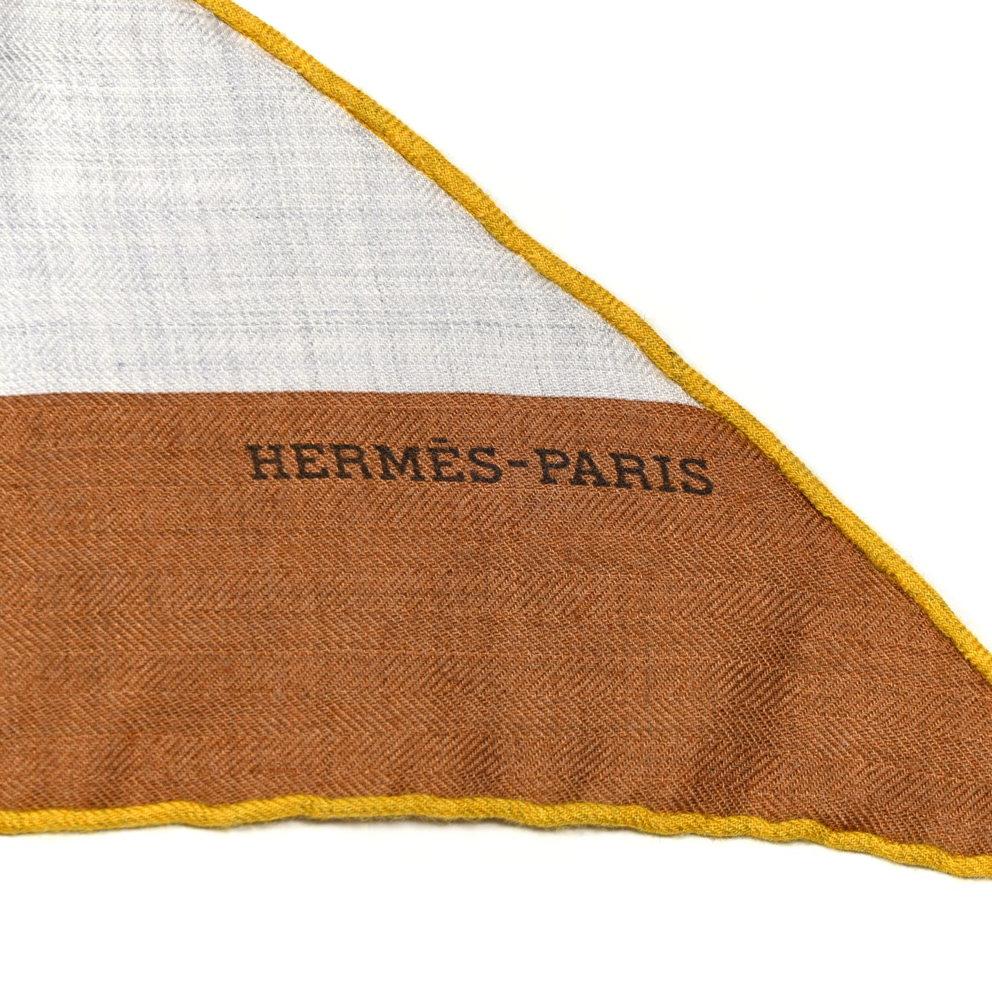 Cashmere Silk Encadre Giant Triangle Scarf Camel Gris Chine Jaune