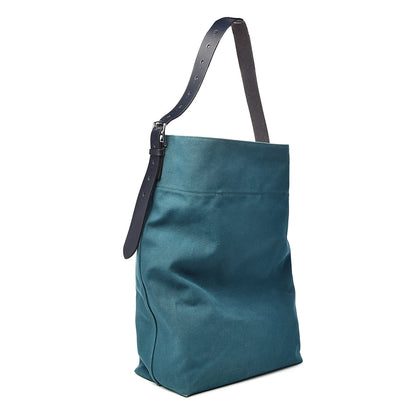 Hermes Canvas Calfskin Etriviere Shopping Tote Colvert Bleu Indigo 3 of 9