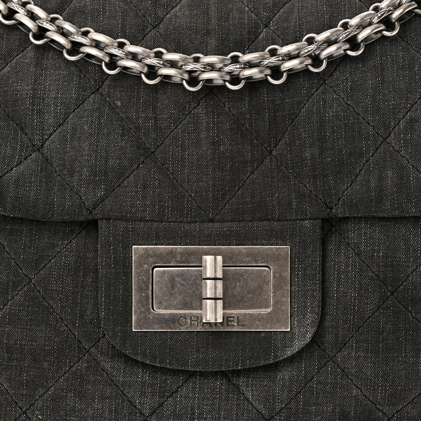 Denim Quilted XXL Reissue Flap Grey