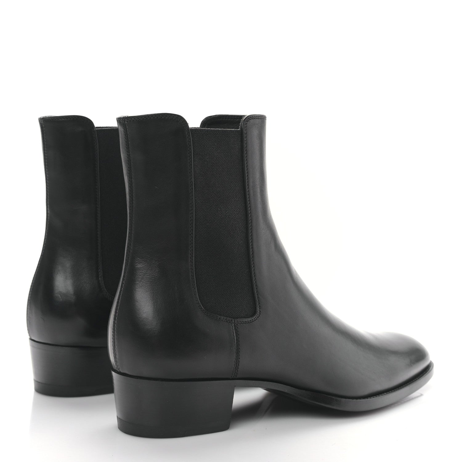 Saint Laurent Calfskin Mens Wyatt Chelsea Boots 39 Black 4 of 9