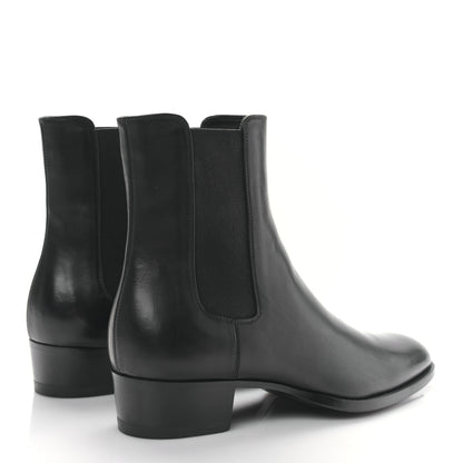 Saint Laurent Calfskin Mens Wyatt Chelsea Boots 39 Black 4 of 9