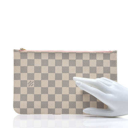 Louis Vuitton Damier Azur Neverfull MM GM Pochette Rose Ballerine 2 of 9