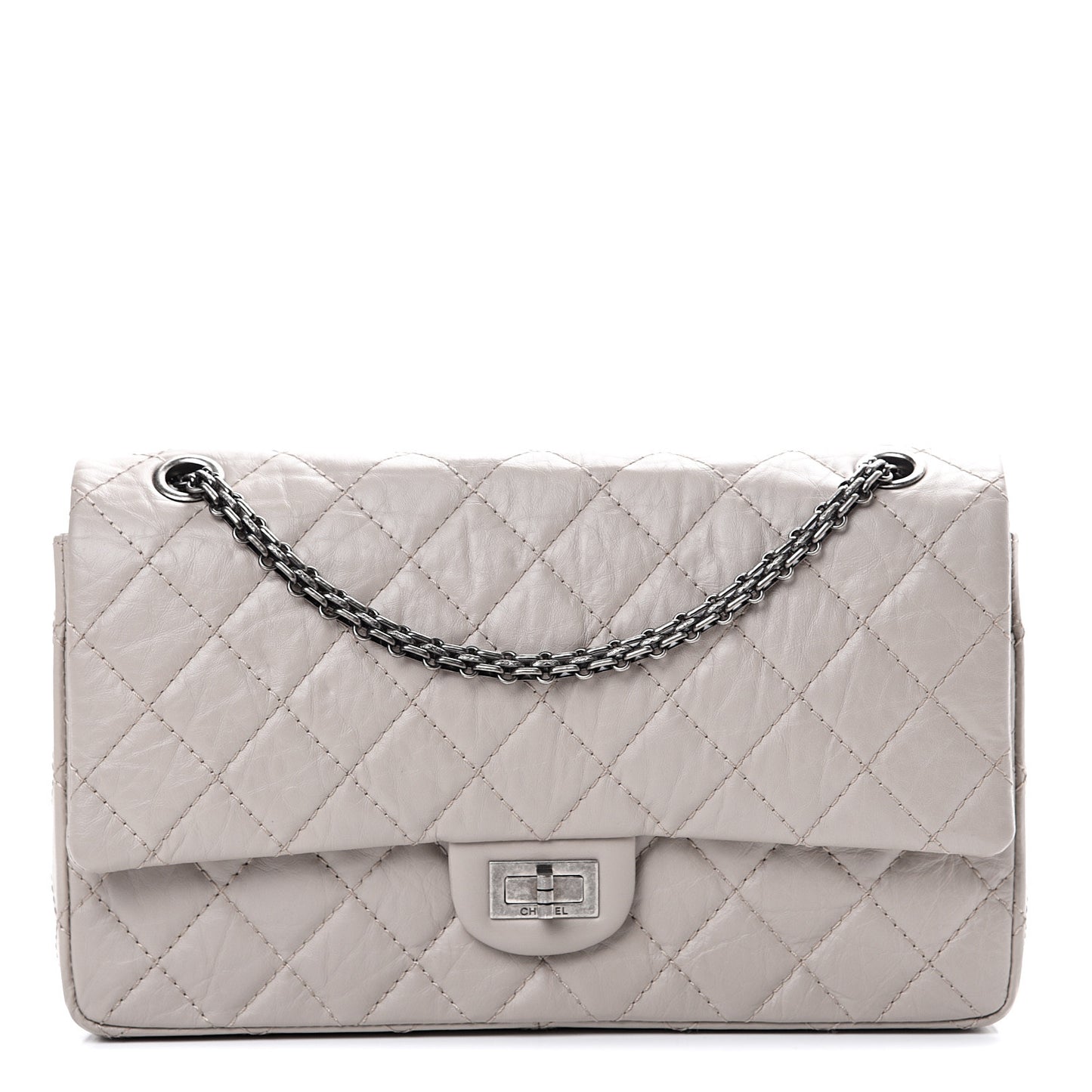 Aged Calfskin Quilted 2.55 Reissue 227 Flap Grey