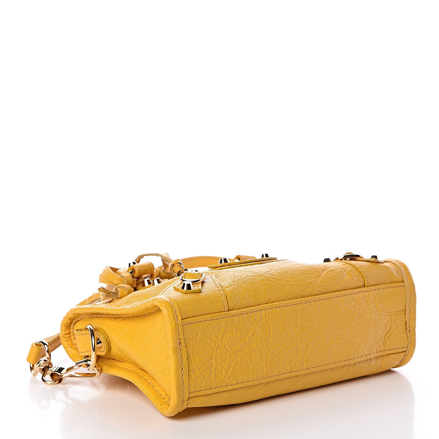 Balenciaga Agneau Classic Gold Hardware Nano City Jaune Epi 5 of 11