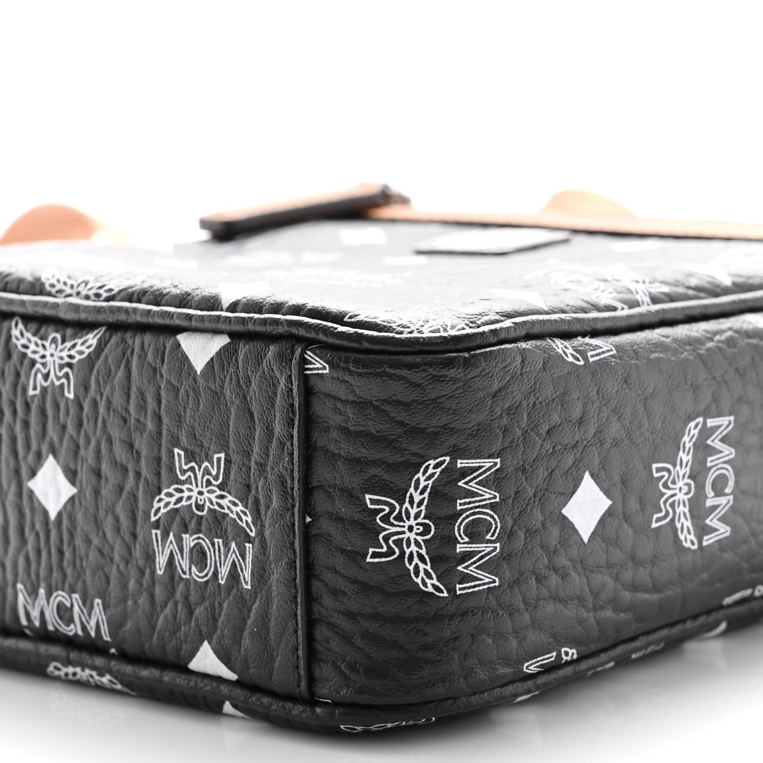 MCM Visetos Camera Crossbody Bag Black Cognac 9 of 9