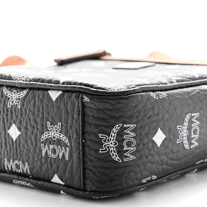 MCM Visetos Camera Crossbody Bag Black Cognac 9 of 9