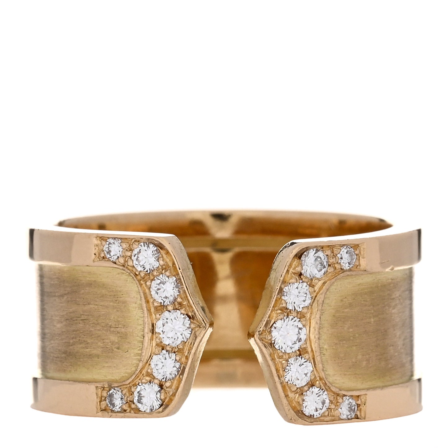 18K Yellow Gold Diamond 10mm Logo De Cartier Ring 54 7