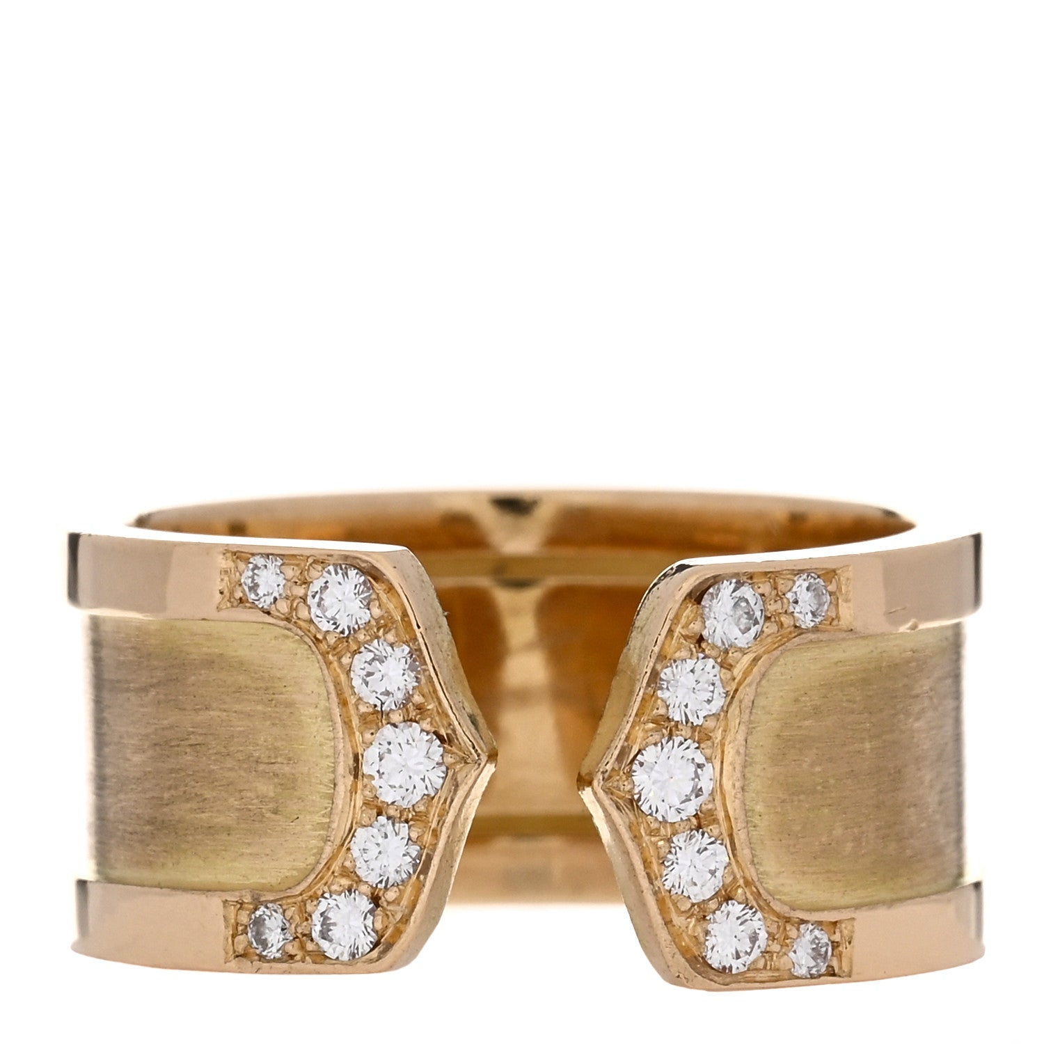 Cartier 18K Yellow Gold Diamond 10mm Logo De Cartier Ring 54 7 1 of 4