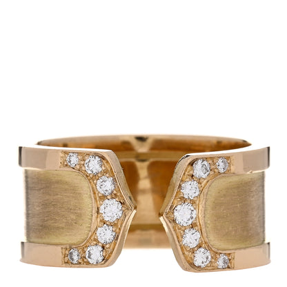 Cartier 18K Yellow Gold Diamond 10mm Logo De Cartier Ring 54 7 1 of 4
