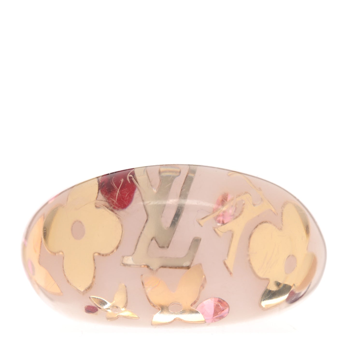 Resin Swarovski Crystal Inclusion Ring L 56/7.5 Rose