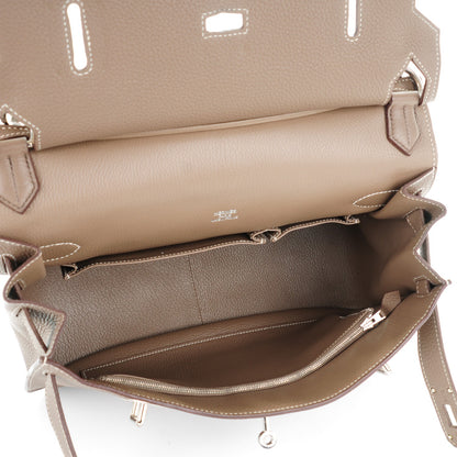 Hermes Taurillon Clemence Jypsiere 34 Etoupe 5 of 9