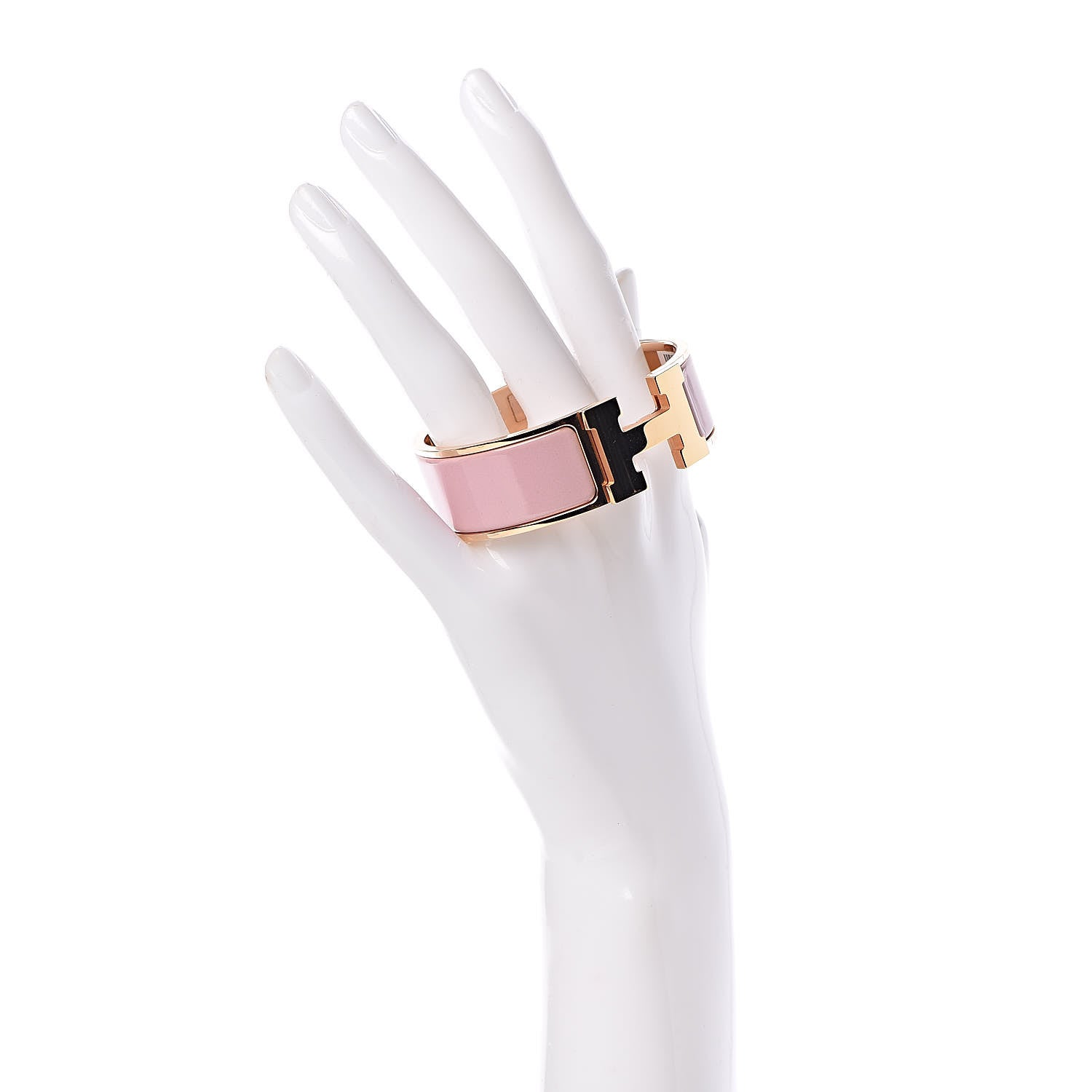 Hermes Enamel Wide Clic Clac H Bracelet PM Rose Nacarat 3 of 7