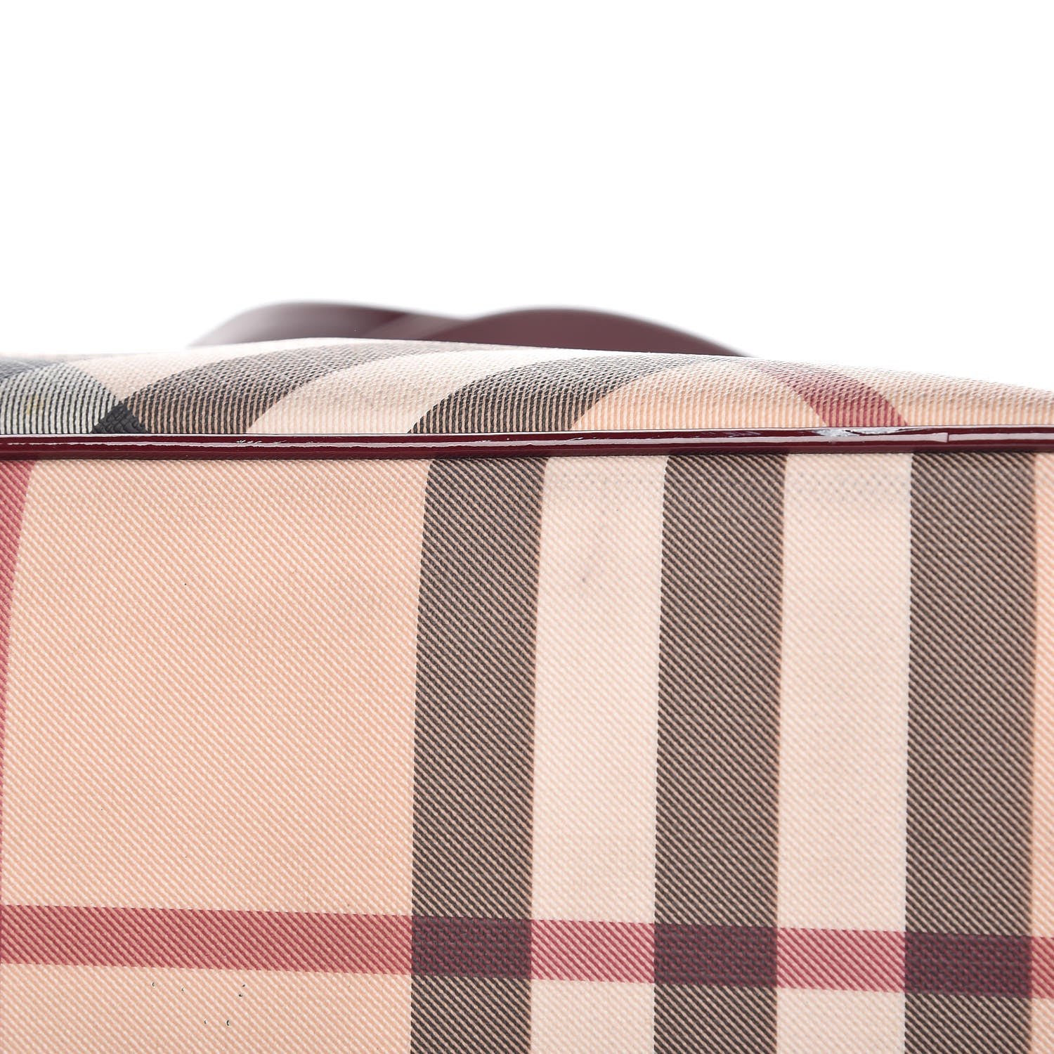 Burberry Patent Nova Check Shopper Tote Red 16 of 27