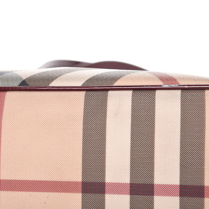 Burberry Patent Nova Check Shopper Tote Red 16 of 27