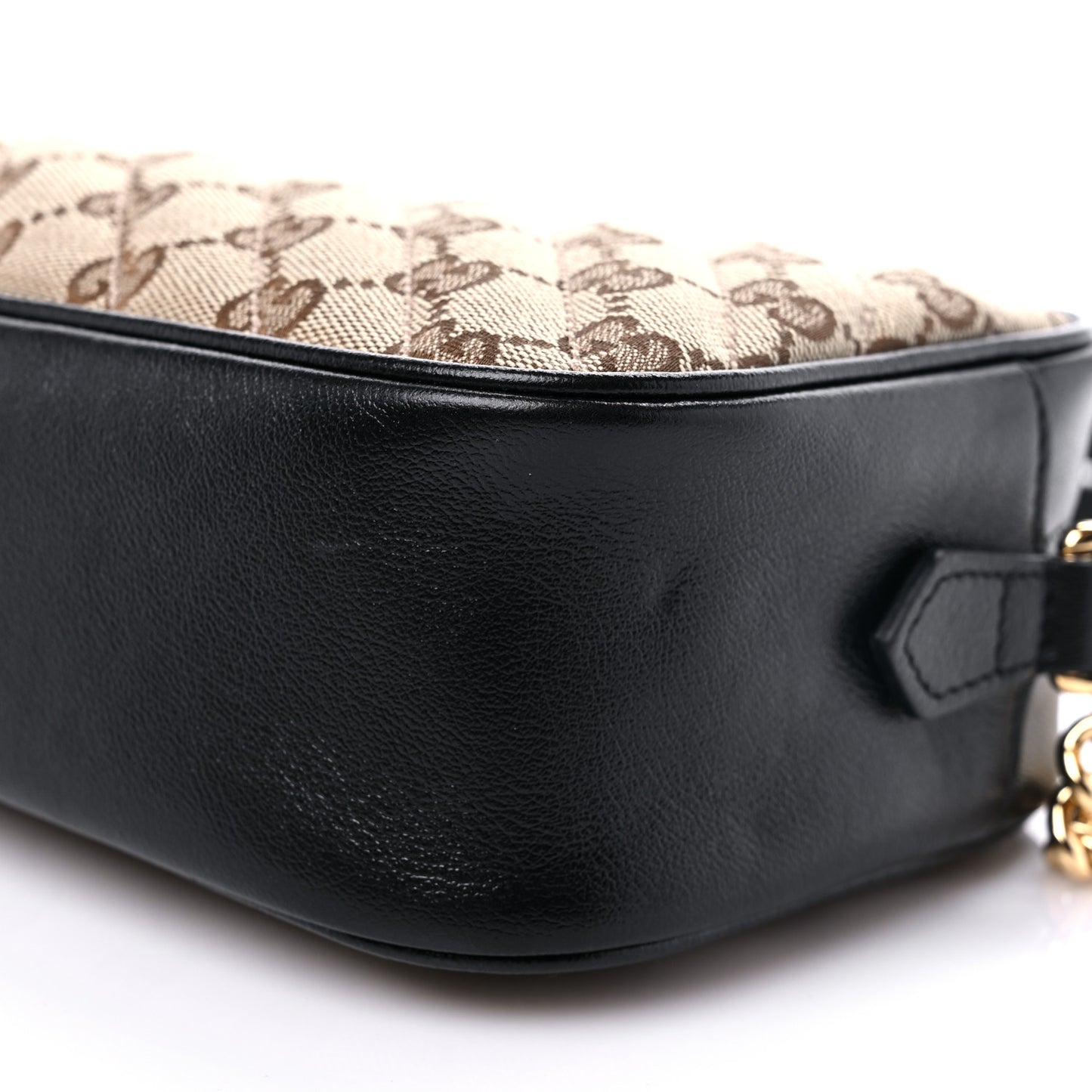 Monogram Matelasse Diagonal Small GG Marmont Chain Shoulder Bag Beige Black