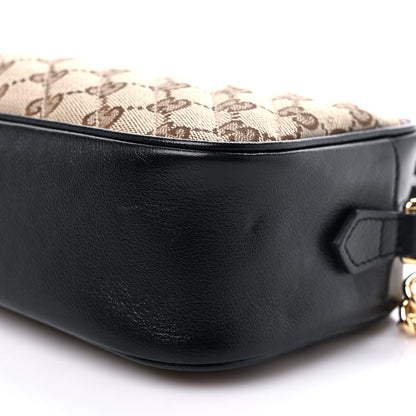 Gucci Monogram Matelasse Diagonal Small GG Marmont Chain Shoulder Bag Beige Black 9 of 9
