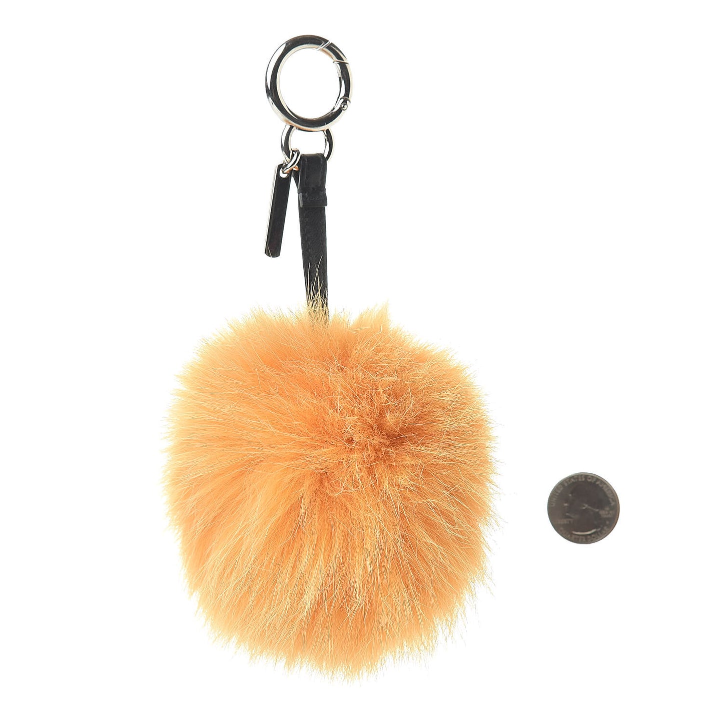 Fox Fur Pom Pom Bag Charm Orange