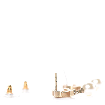 Chanel Pearl Quilted CC Drop Earrings Gold 3 of 4