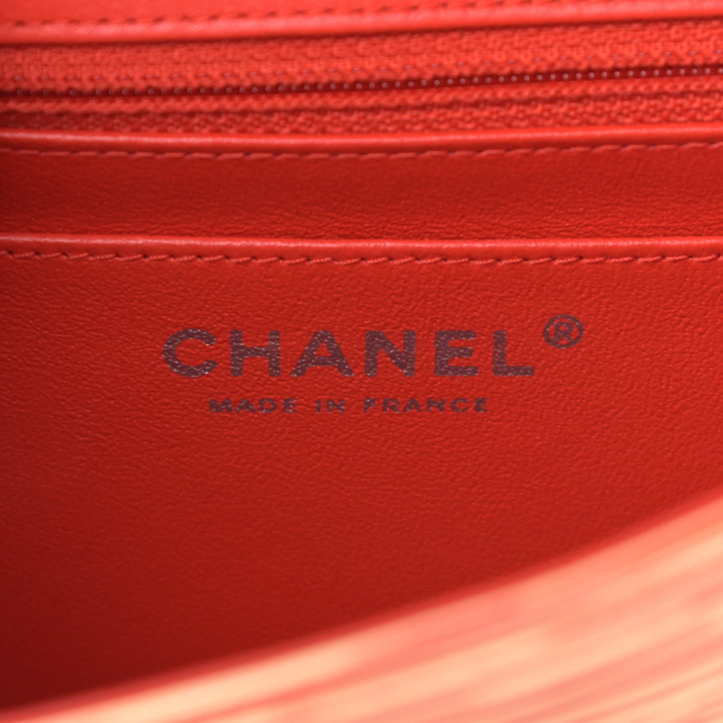 Patent Calfskin Striped Mini Square Flap Red