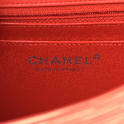 Chanel Patent Calfskin Striped Mini Square Flap Red 6 of 10