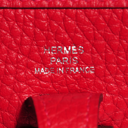 Hermes Taurillon Clemence Evelyne TPM Rouge Casaque 12 of 17