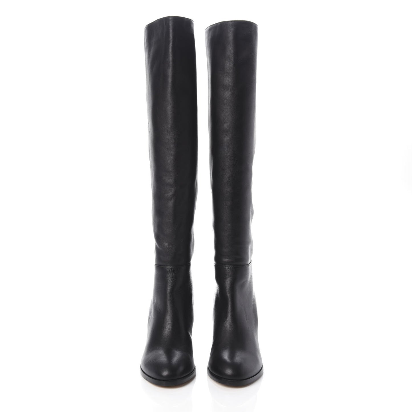 Calfskin Knee High Boots 36.5 Black