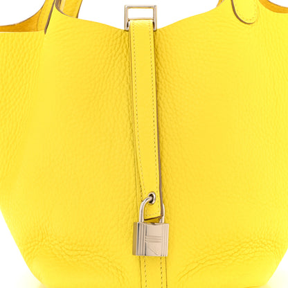 Hermes Taurillon Clemence Picotin Lock 18 PM Lime 8 of 13