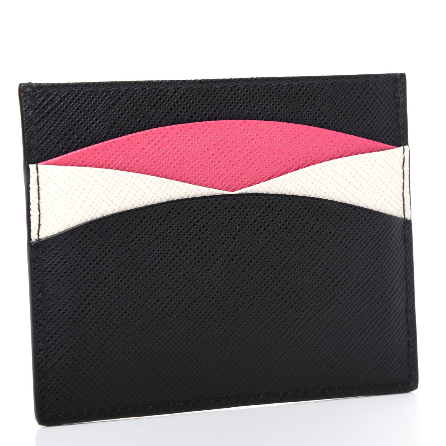 Prada Saffiano Card Holder Black Ibisco 3 of 8